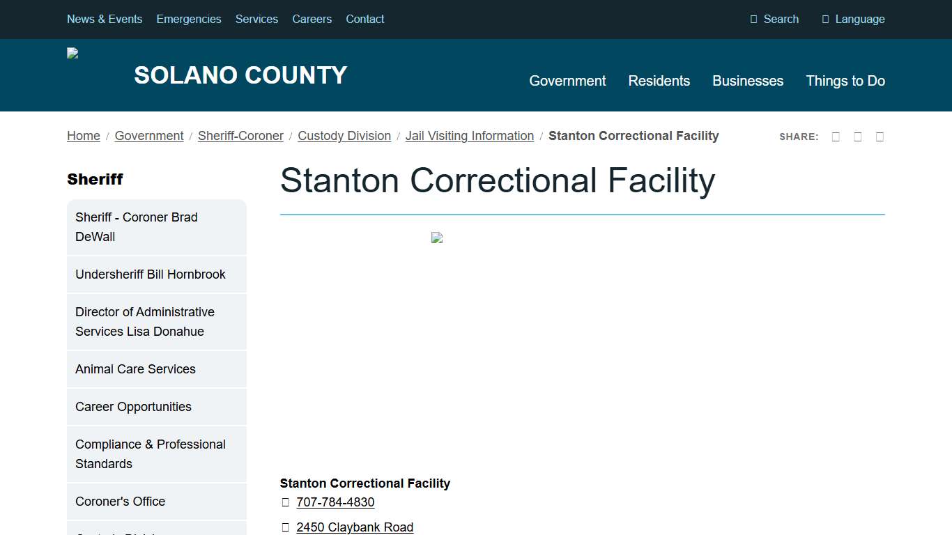 Stanton Correctional Facility Solano County, California