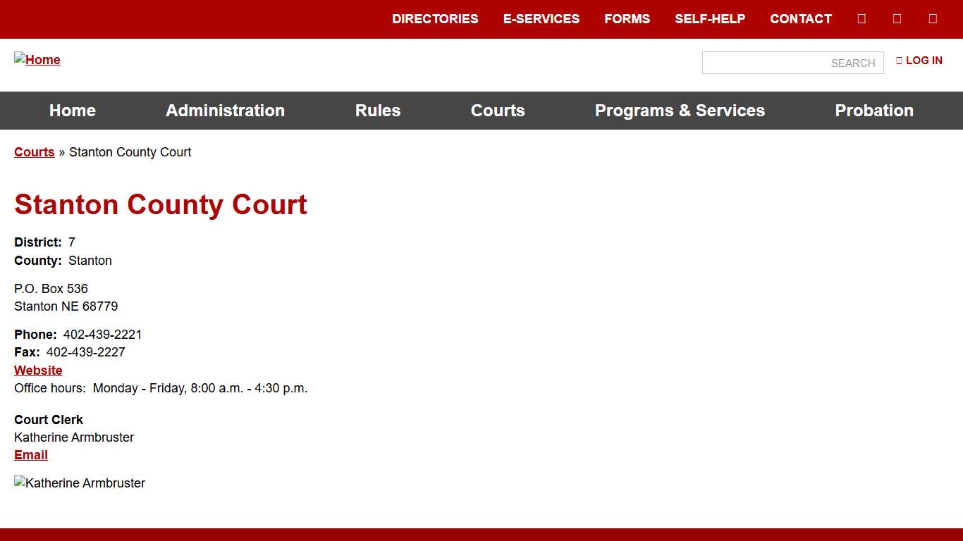 Stanton County Court Nebraska Judicial Branch